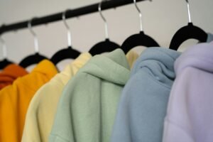 Sweatshirts on a rack