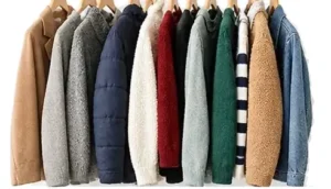 Sorted mixed winter and autumn second-hand clothing
