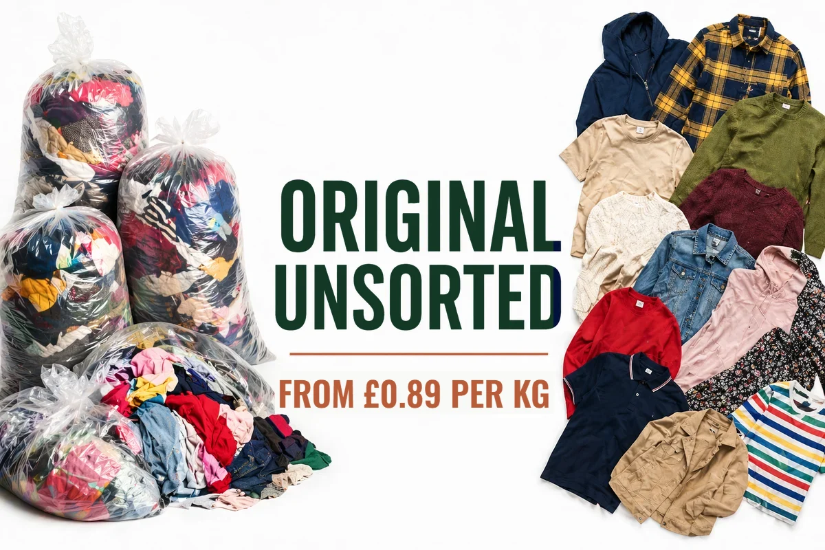 Original unsorted used clothing lots – from £0.89 per kg