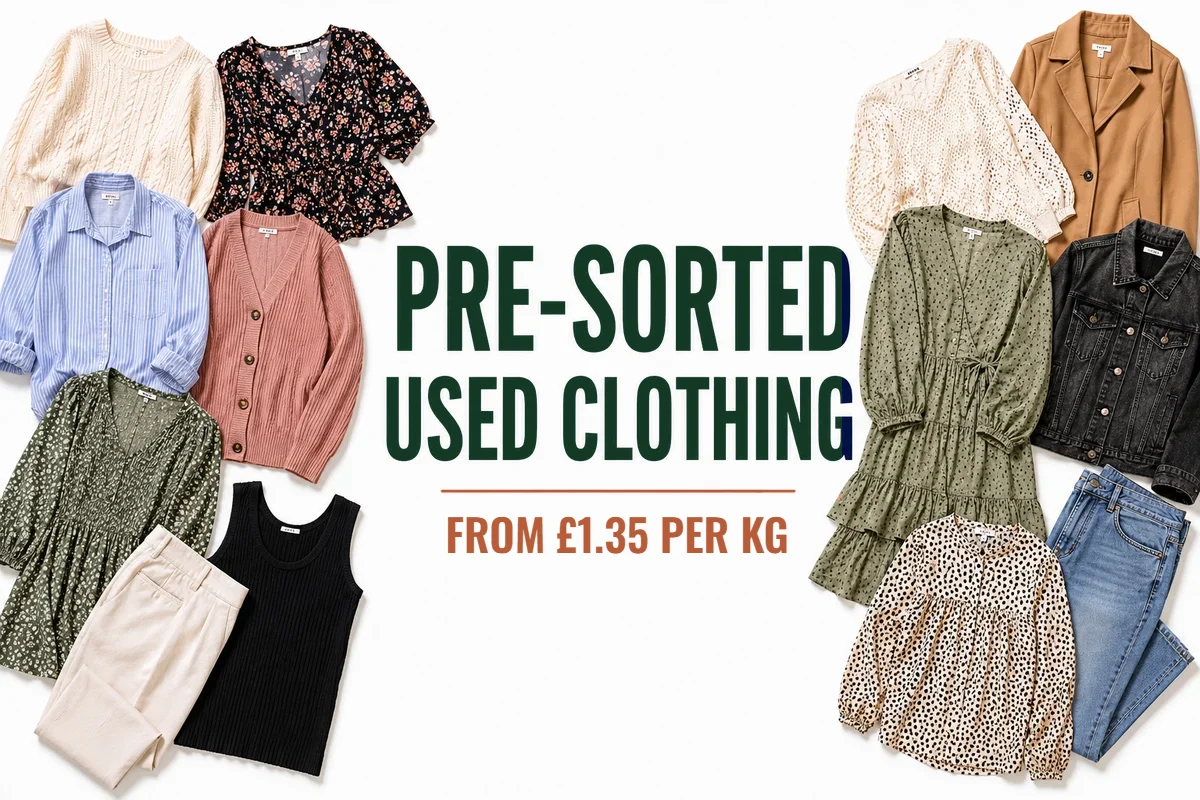 Wholesale pre-sorted used clothing – from £1.35 per kg